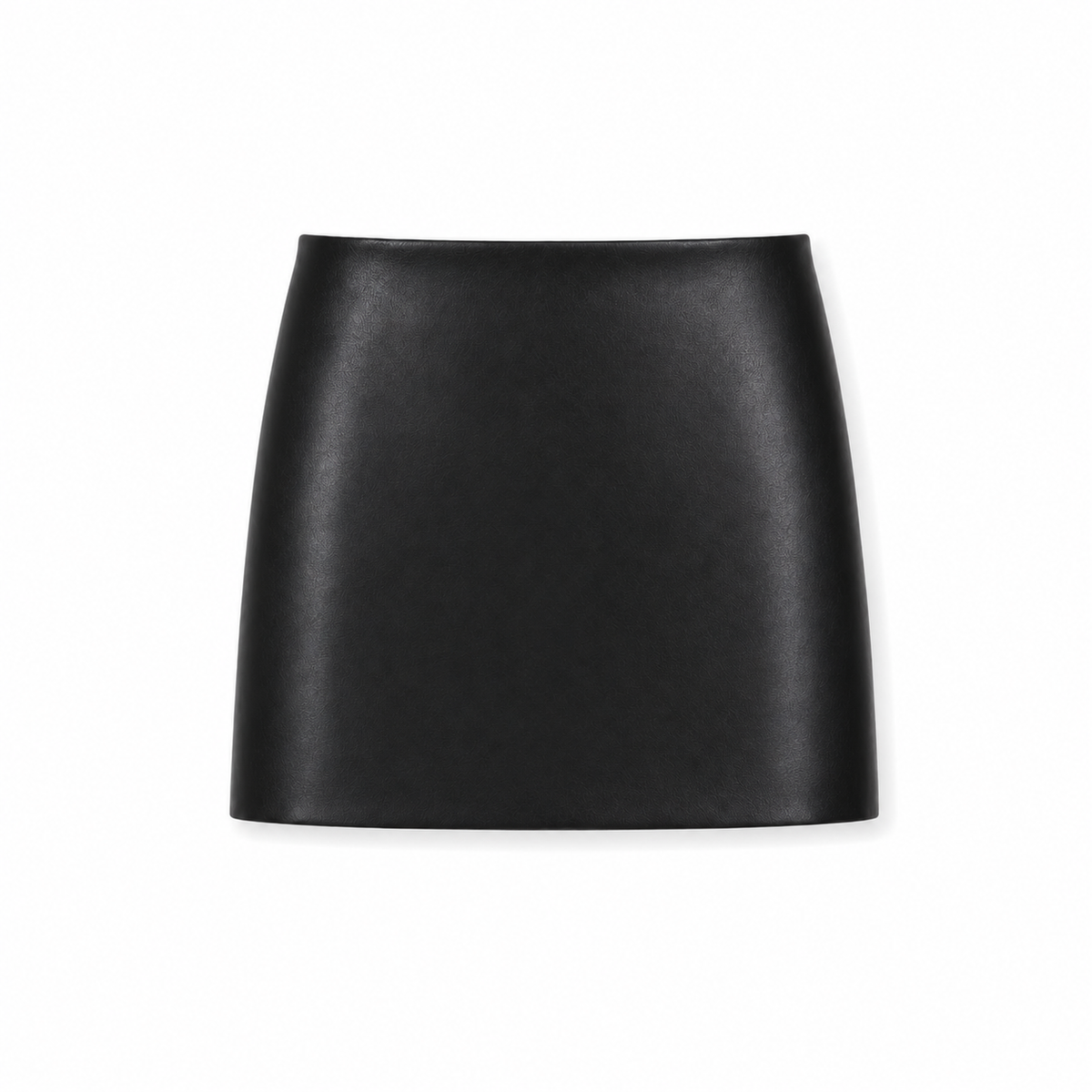 Sara Navy Vegan Leather Straight Mini Skort