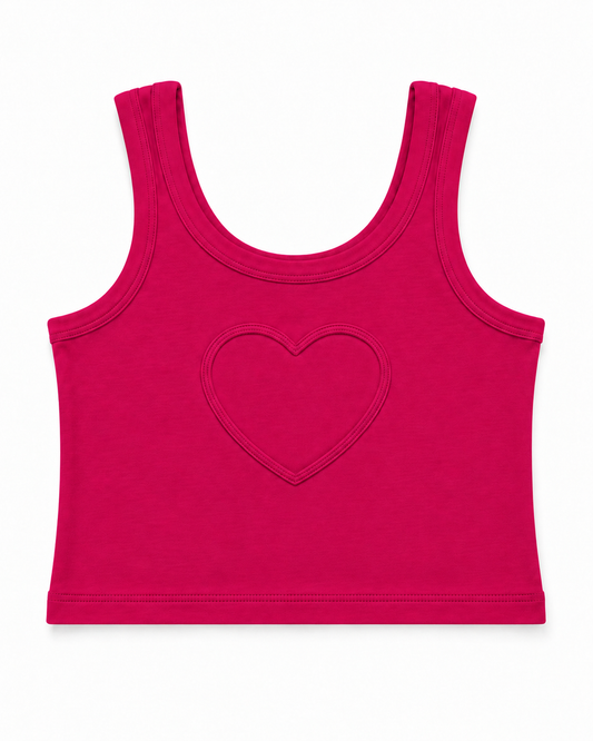 Harlow Rasberry Heart Cut Out Tank