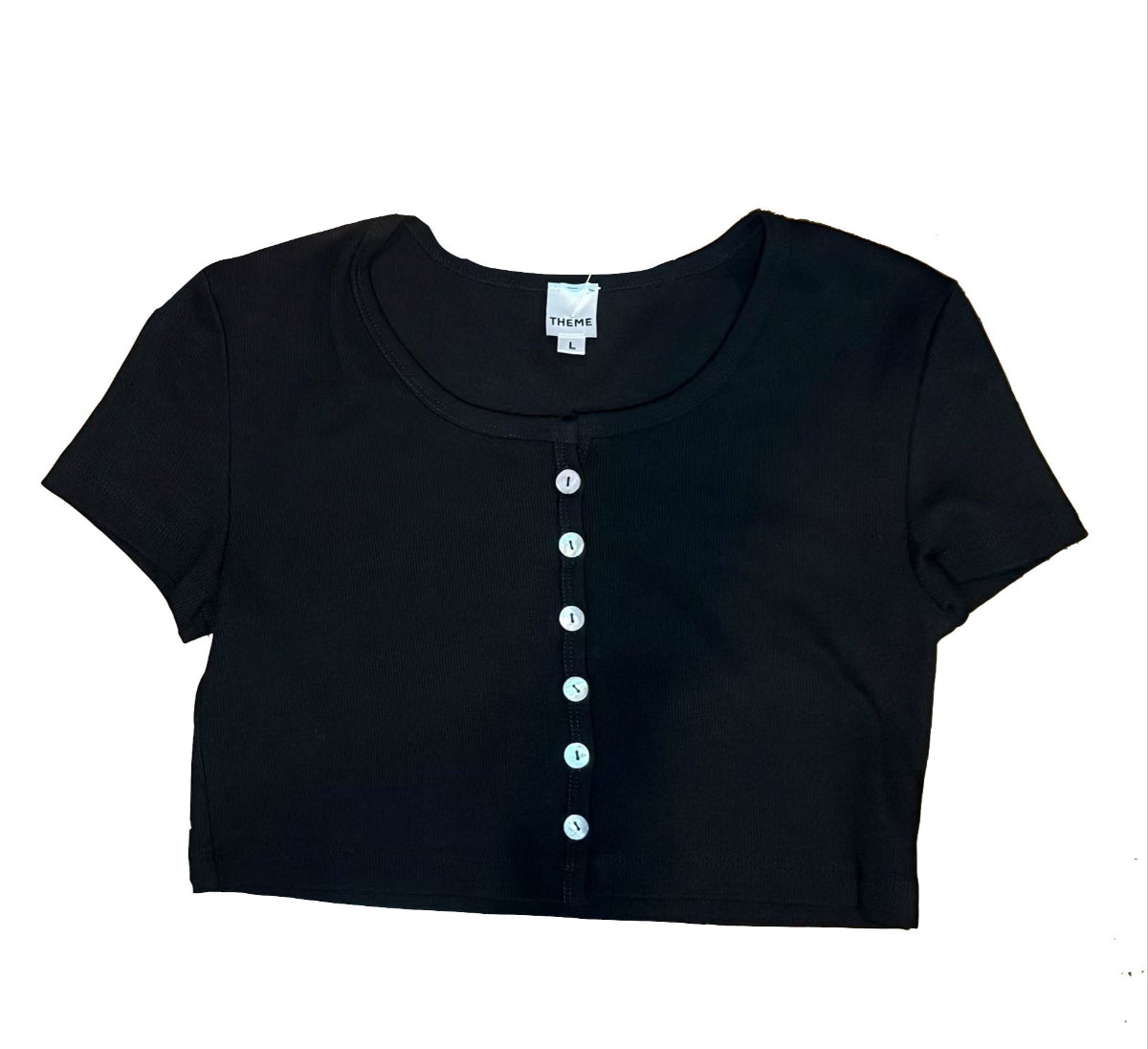 Michaela Black Ribbed Top