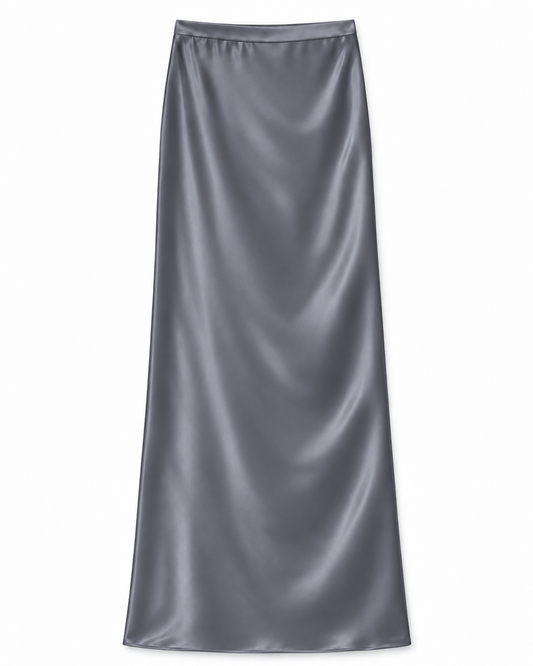 Joey Charcoal Satin Maxi Skirt
