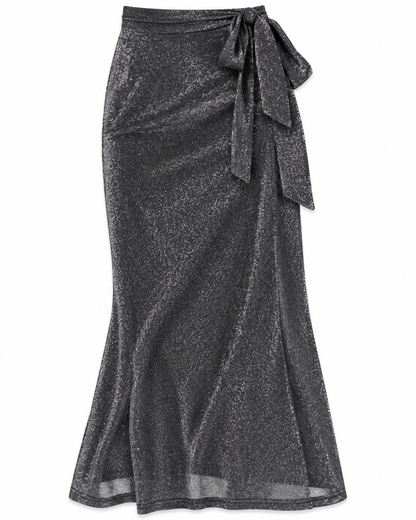 Joey Metal Satin Maxi Skirt