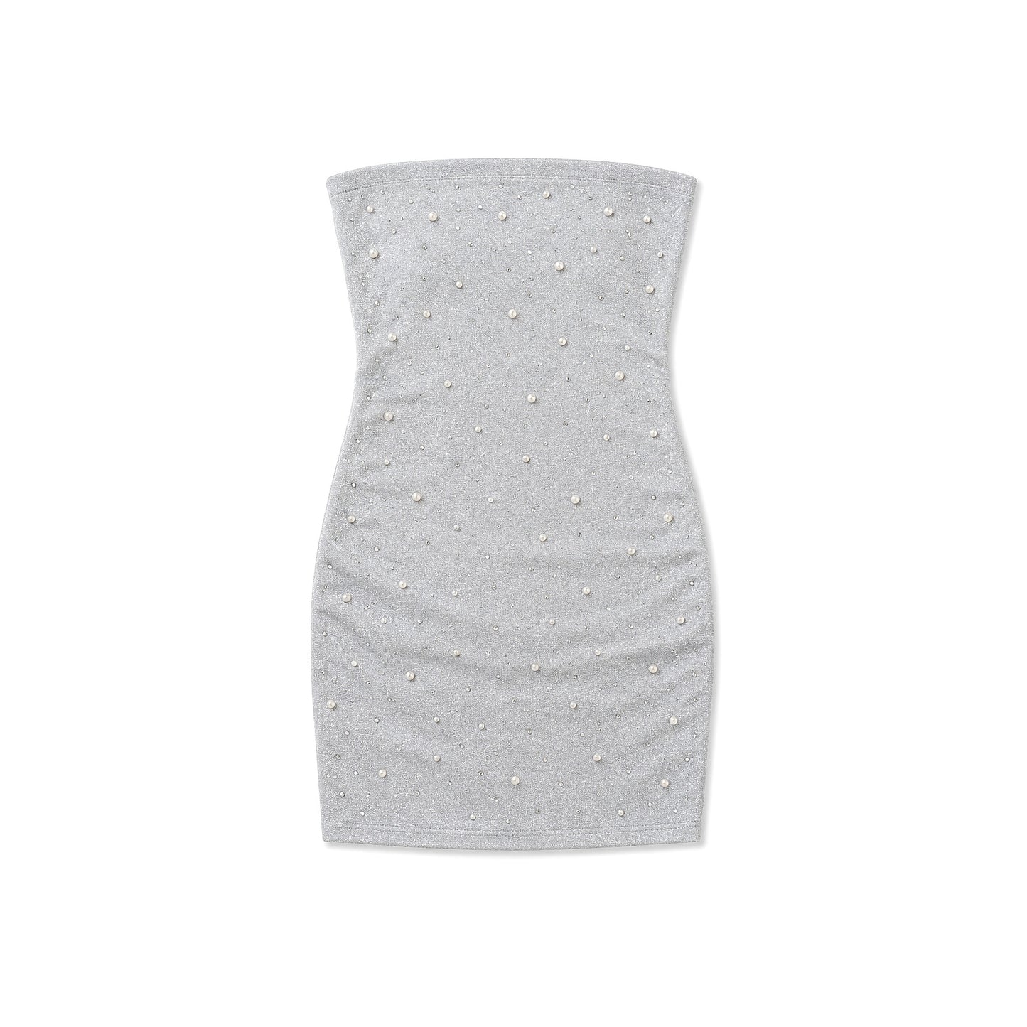 Pearl & Stud Silver Mesh Iridescent Dress