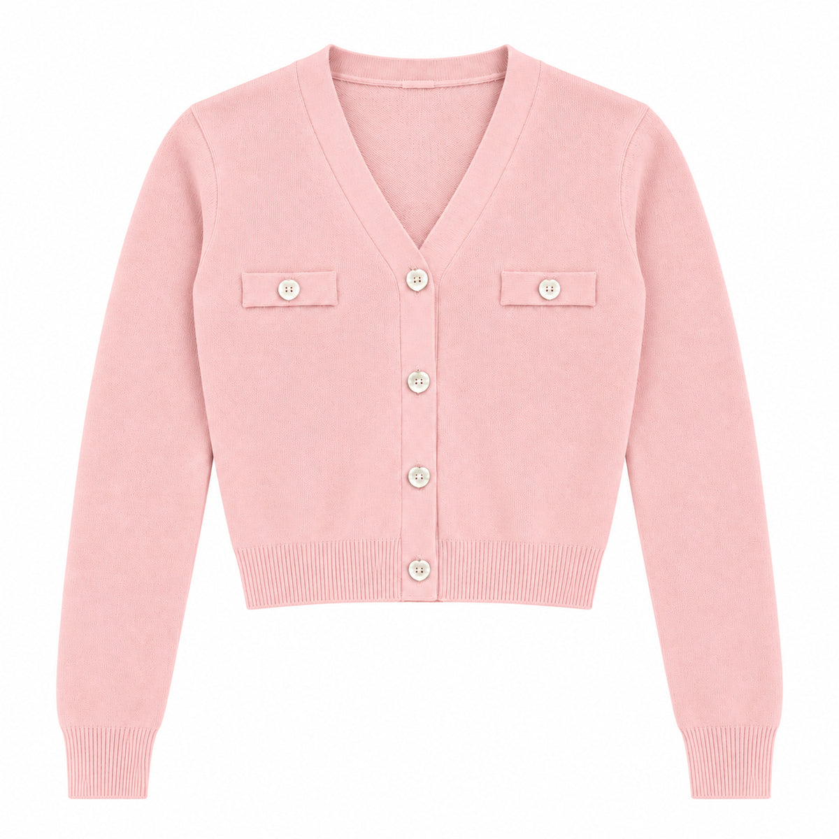Mickey Pink with Heart Buttons Sweater Cardigan