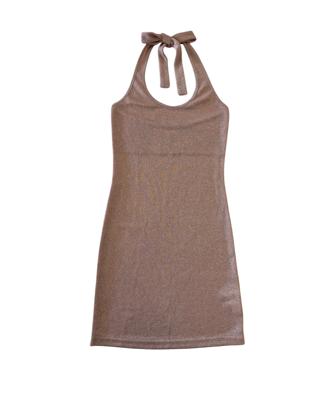 Mackenzie Ballet Pink Metallic Halter Mini Dress