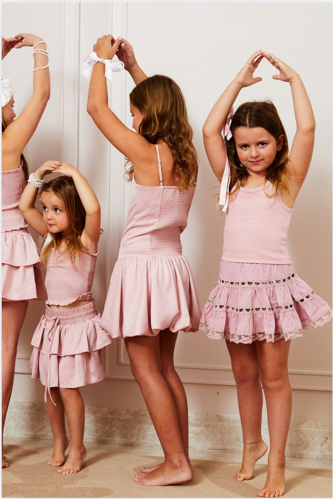 Sofia Heart Bow Lace Mini - Ballet Pink