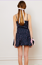 Bailey Satin Ballet Dress - Navy Rose