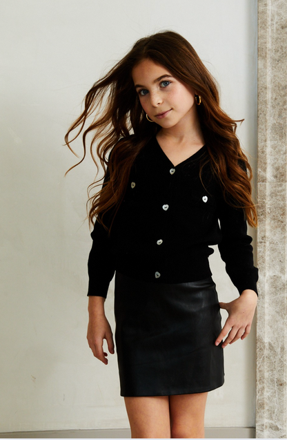 Sara Black Vegan Leather Mini