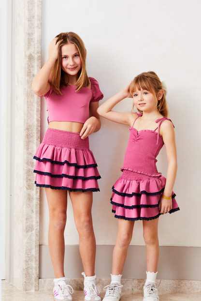 Georgia Rose Satin Smocked Top
