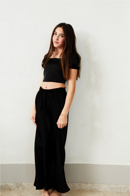 Joey Satin Maxi - Black