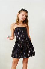 Daniela Lurex Heart Bubble Dress -Black