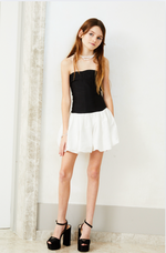 Bailey Taffeta Ballet Dress - Black with White Mini