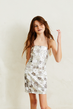 Maizy Silver Flower Sequin Dress