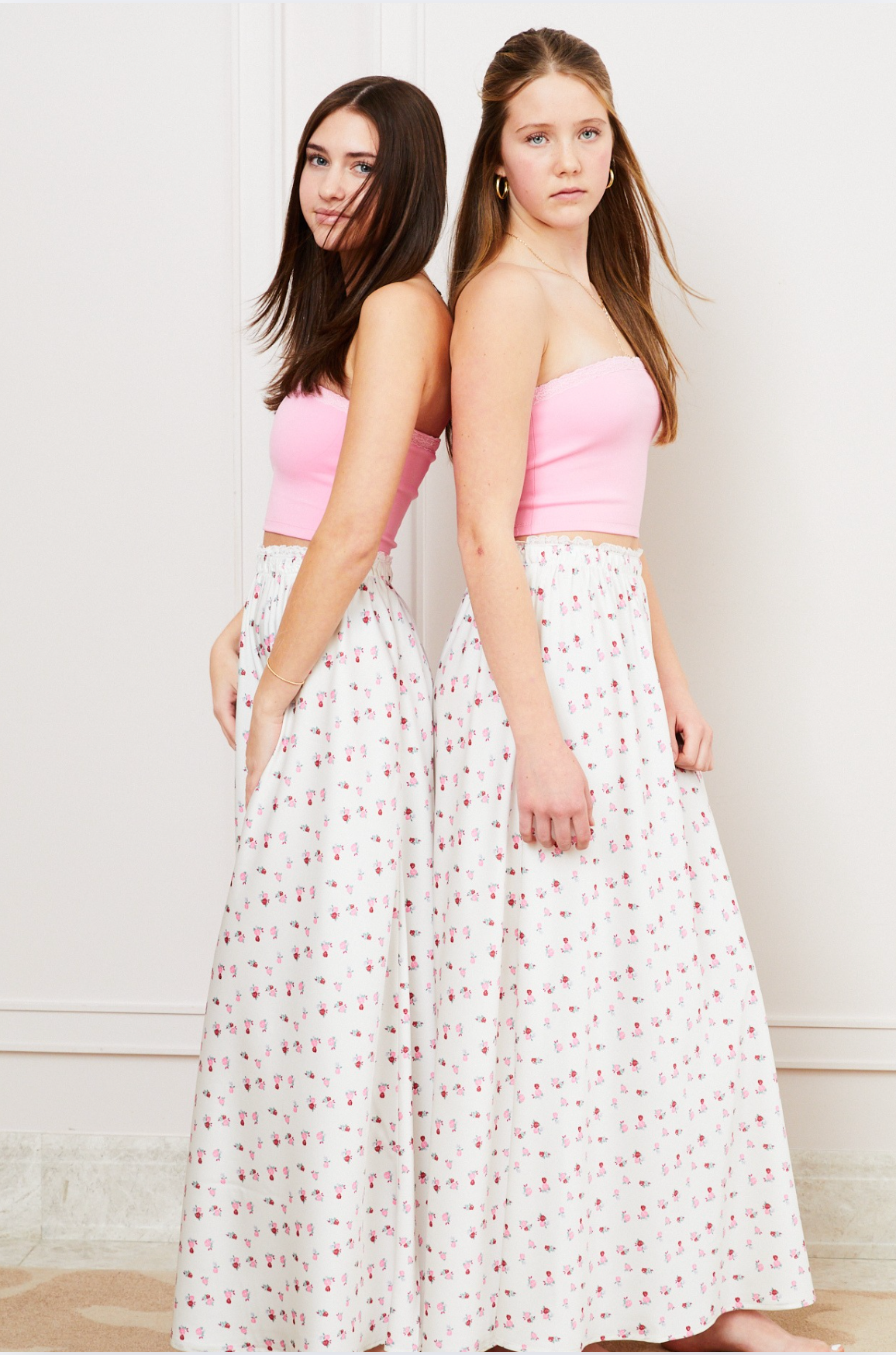 Joey Satin Maxi - White Rose