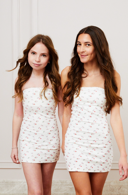 Stevie White Rose Tube Dress