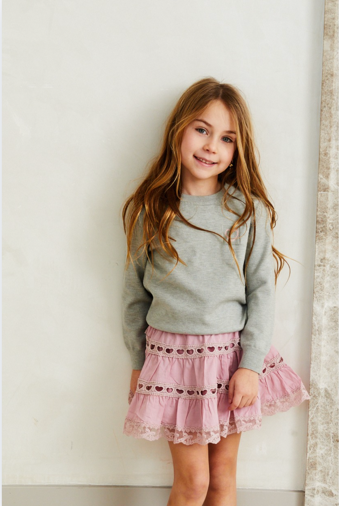 Sofia Heart Bow Lace Mini - Ballet Pink