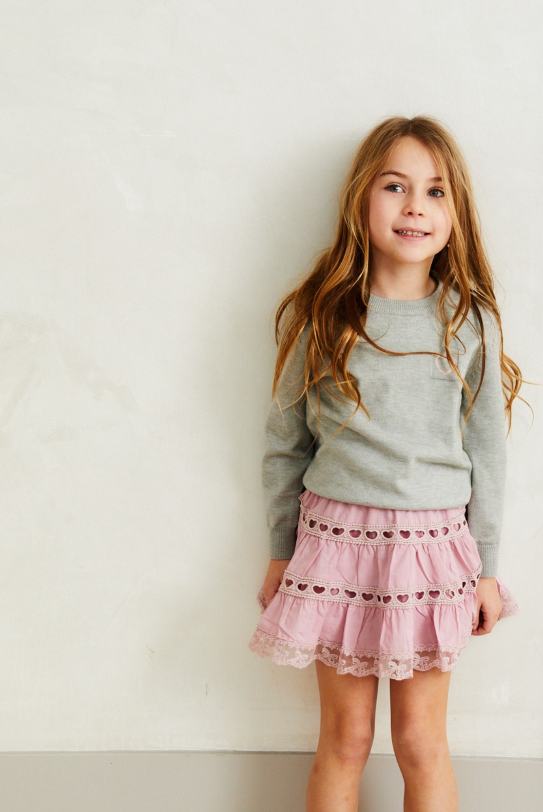 Sofia Heart Bow Lace Mini - Ballet Pink