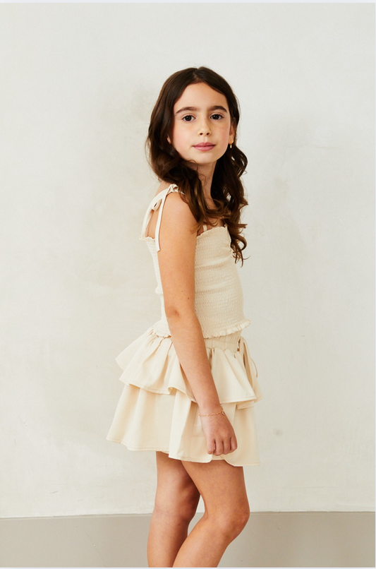 Willow Satin Champagne Skort