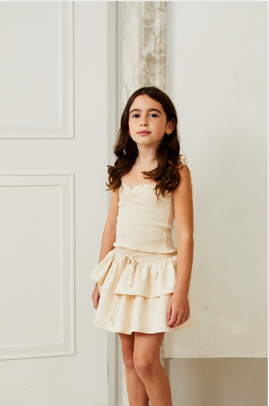 Willow Satin Champagne Skort