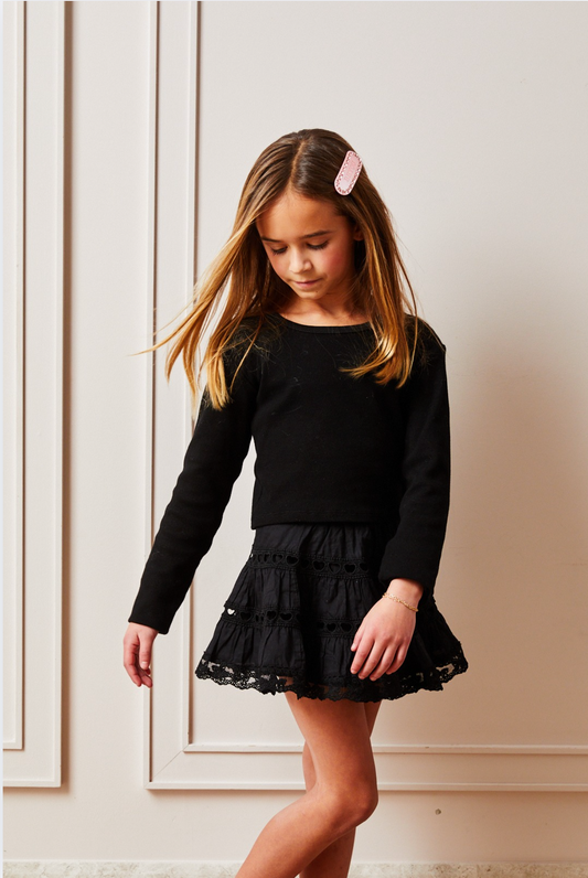 Sofia Heart Bow Lace Mini - Black 25