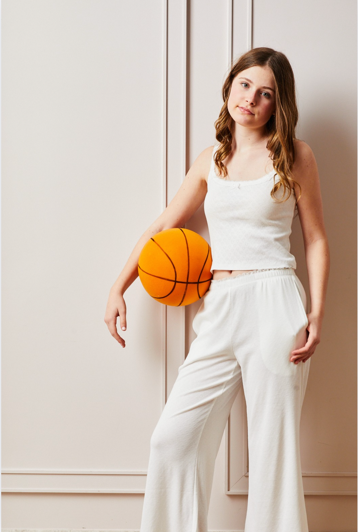 Lizzie White Heart Pointelle Tank