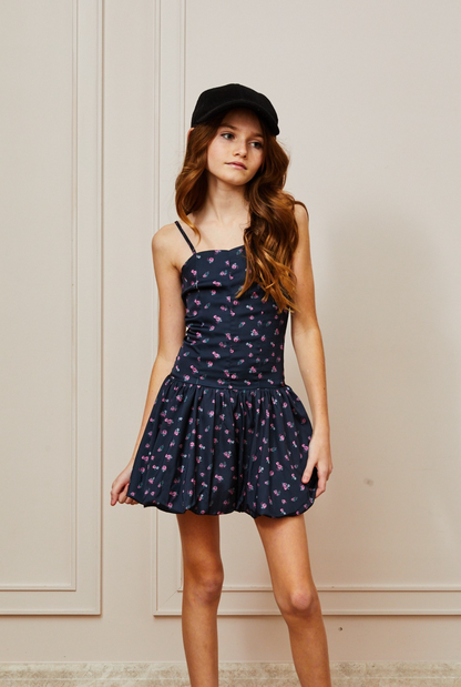 Bailey Satin Ballet Dress - Black Rose