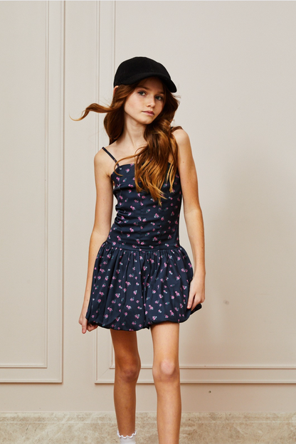 Bailey Satin Ballet Dress - Black Rose