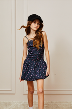 Bailey Satin Ballet Dress - Navy Rose