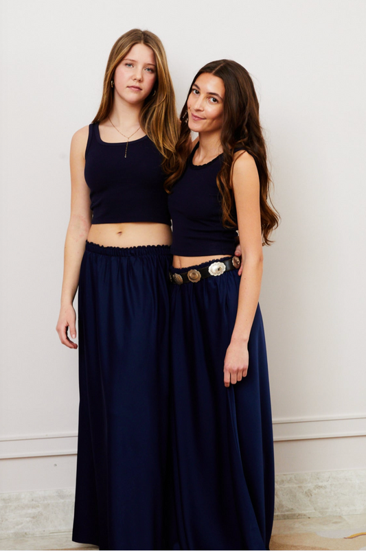 Joey Satin Maxi - Navy