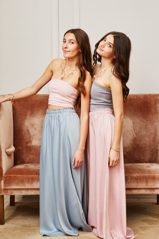Joey Satin Maxi - Silver Grey