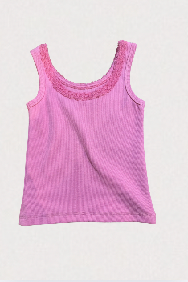 Stella Ribbed Tank -  Candy Pink