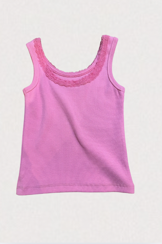 Stella Ribbed Tank -  Candy Pink