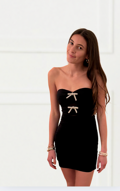 Blake Dress with Silver Bows
