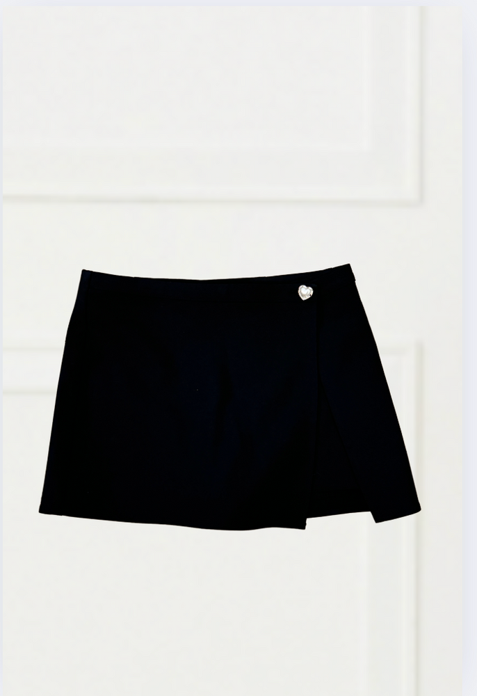 Dani Black Skort with Silver Heart