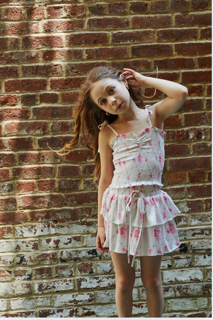 Willow Vintage Romantic Rose Satin Skort