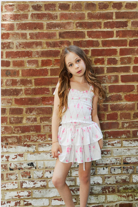 Willow Vintage Romantic Rose Satin Skort