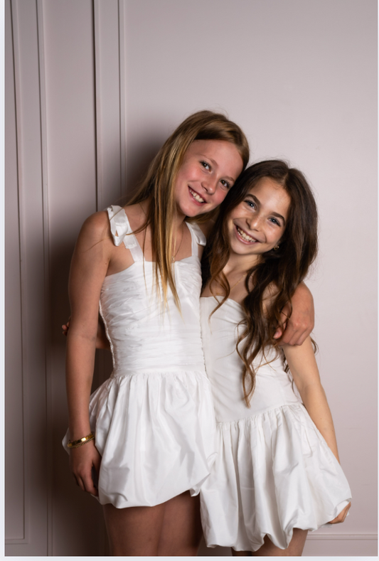 Carolina White Taffeta Dress