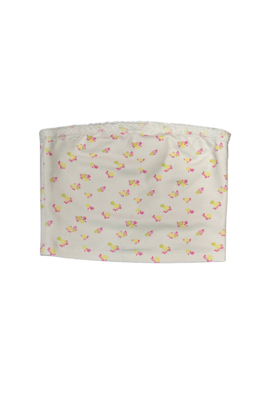 Alexa White With Pastel Yellow Ditsy Tube Top