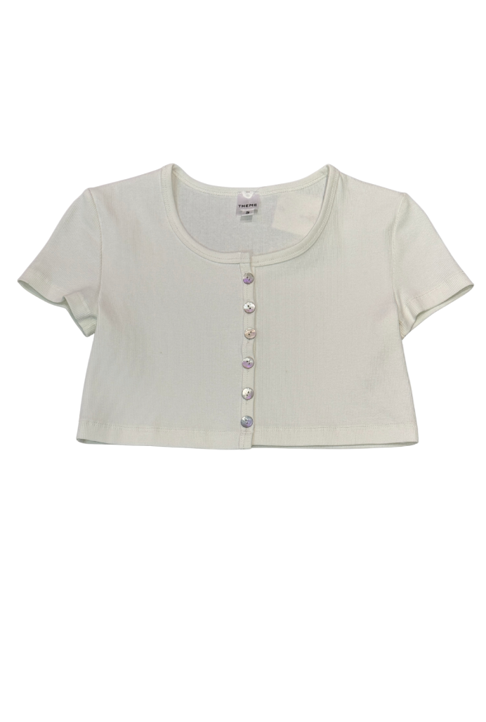 Michaela White Ribbed Top