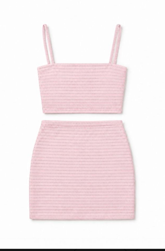 The Franki Set Pink Studded Two Piece