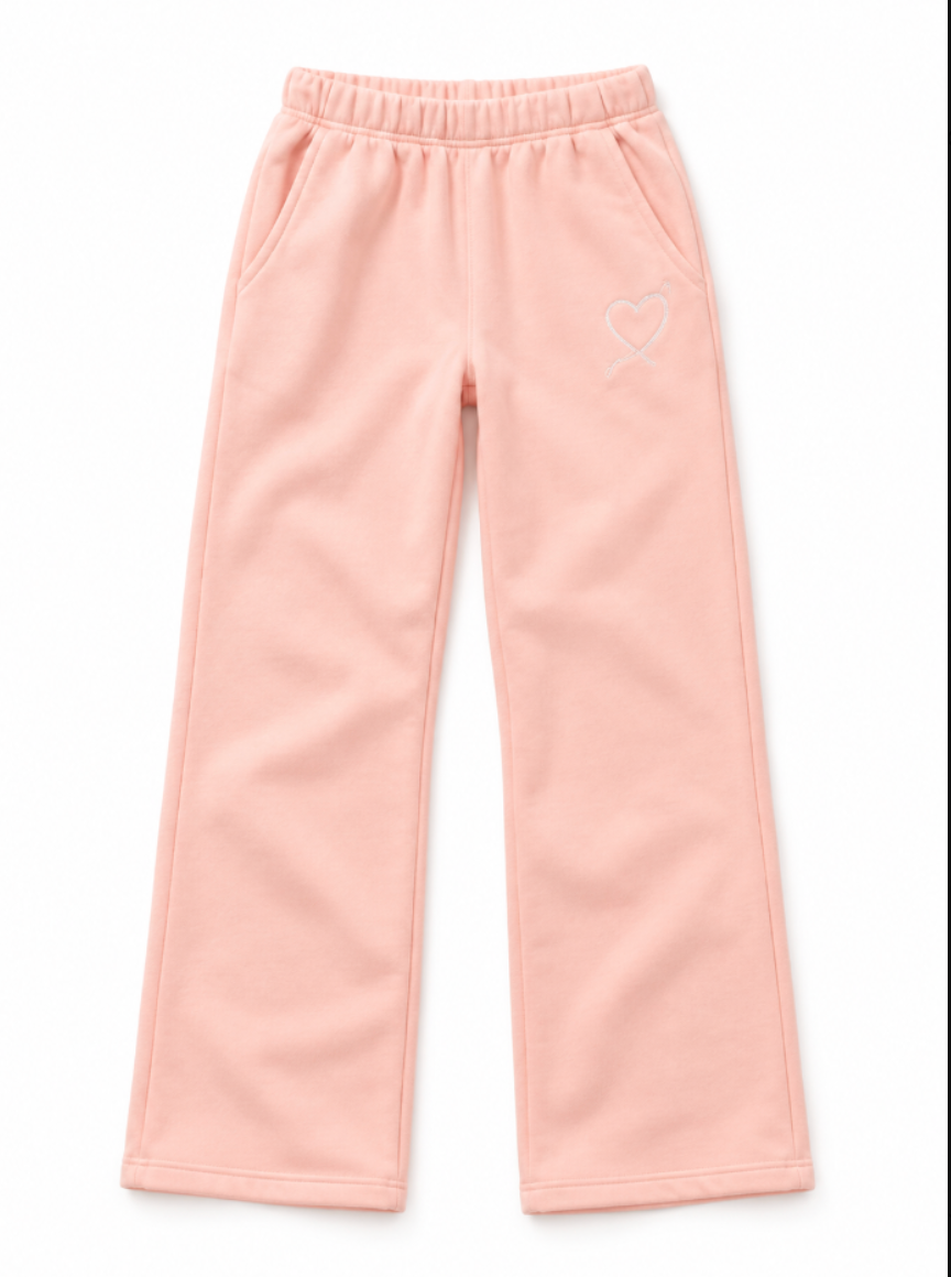 Cami Ballet Pink French Terry Wide Leg Jogger - Atelier