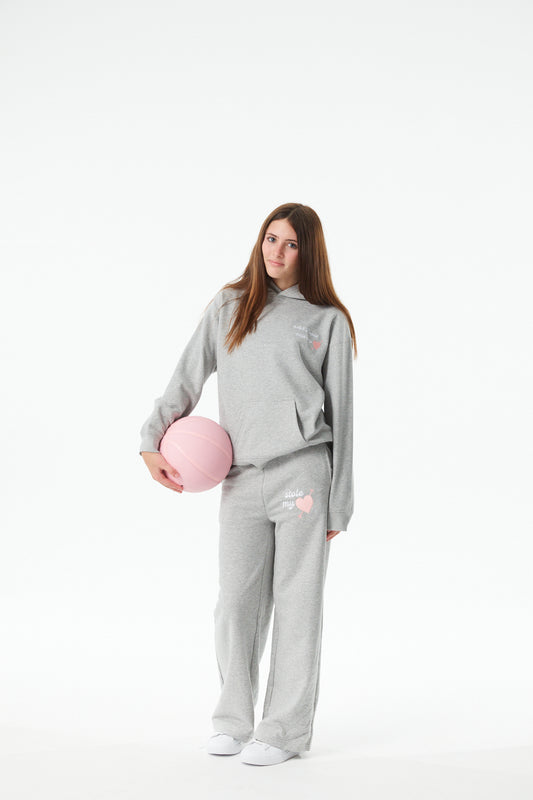 Lea Heather Grey French Terry Oversized Hoodie - Stole My Heart