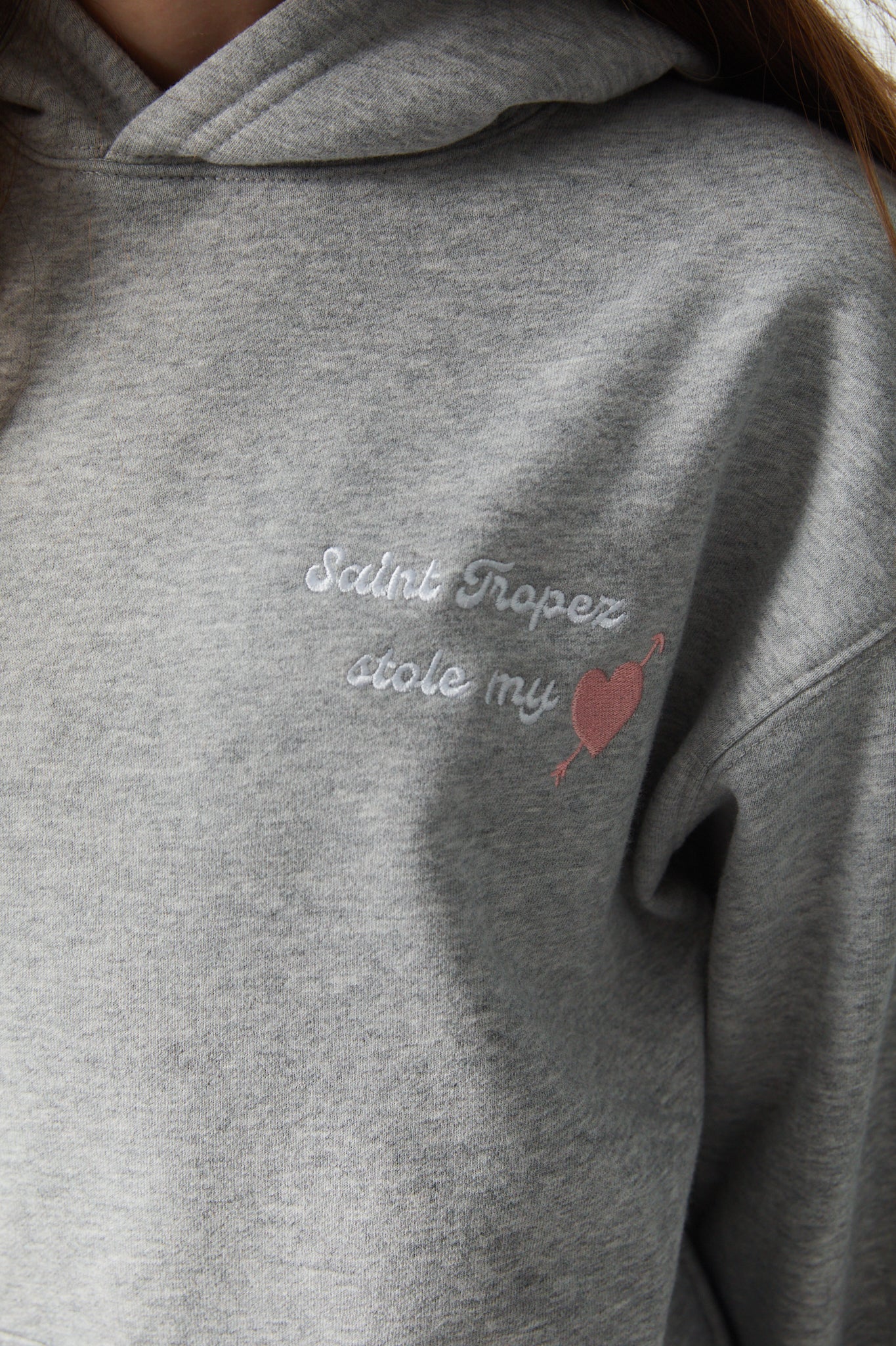 Lea Heather Grey French Terry Oversized Hoodie - Stole My Heart