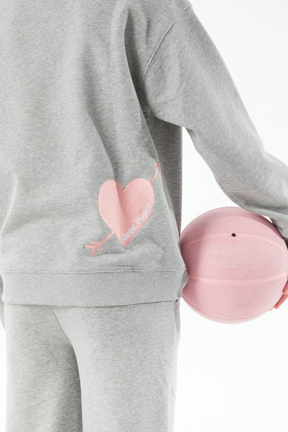 Lea Heather Grey French Terry Oversized Hoodie - Stole My Heart
