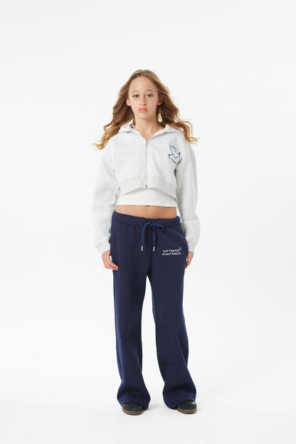 Mia White Grey French Terry Zip up Hoodie - Travel Set