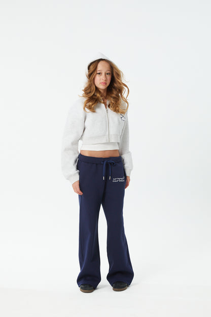Mia White Grey French Terry Zip up Hoodie - Travel Set