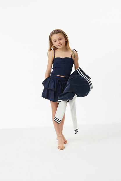 Willow Navy Satin Skort