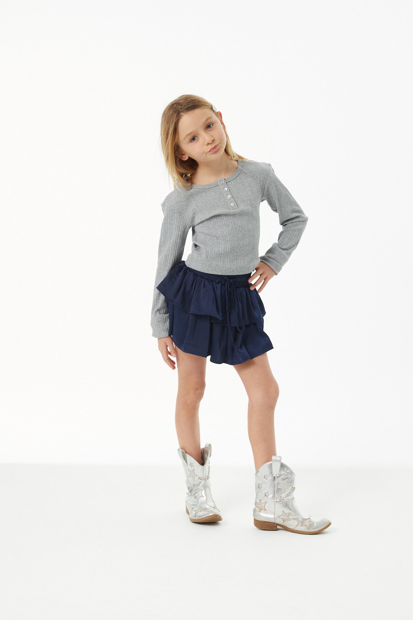 Savi Grey Lightweight Ribbed Henley