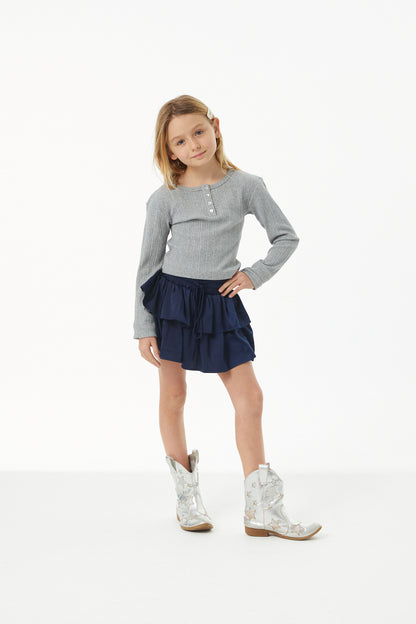 Savi Grey Lightweight Ribbed Henley