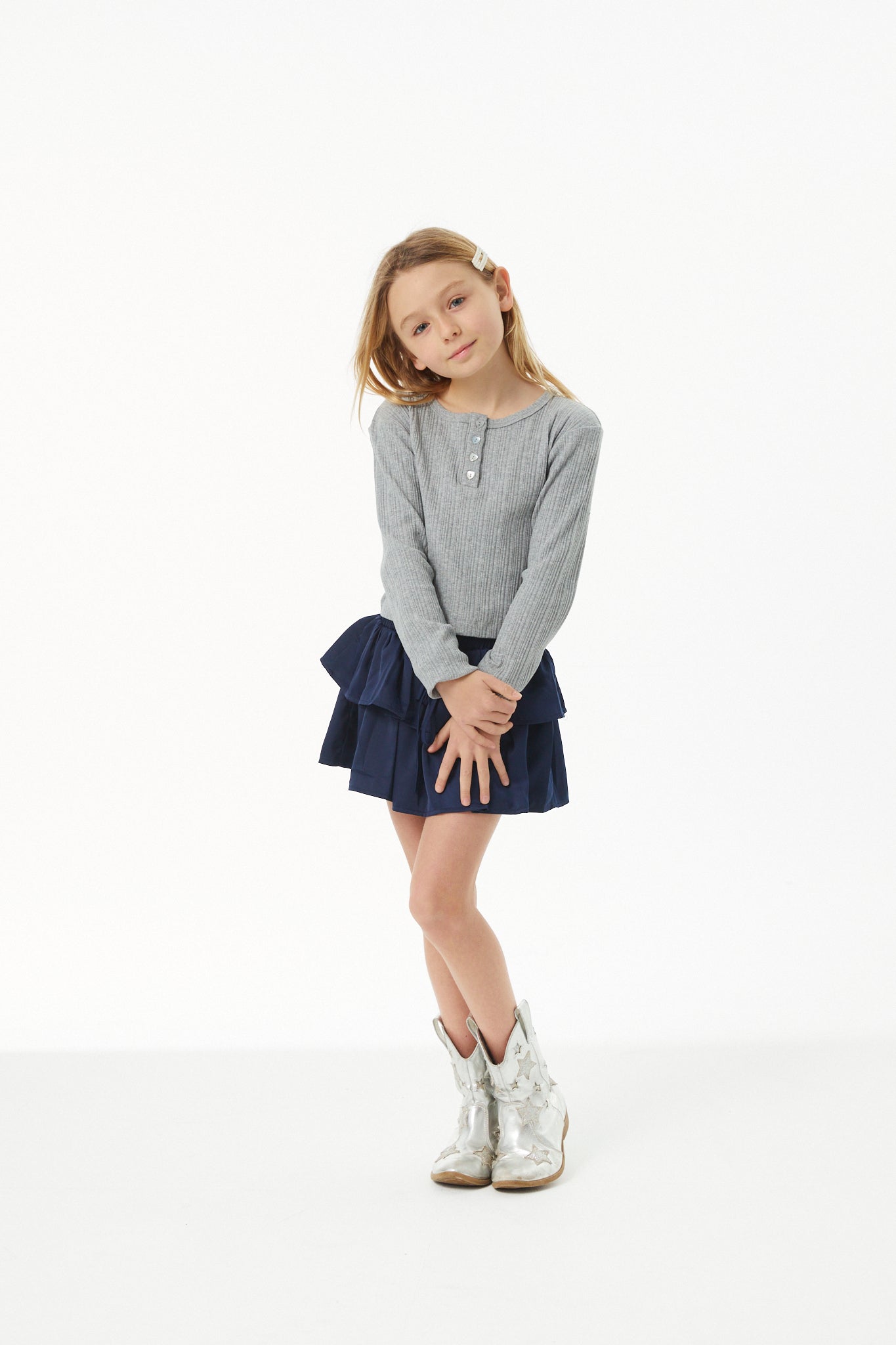 Savi Grey Lightweight Ribbed Henley