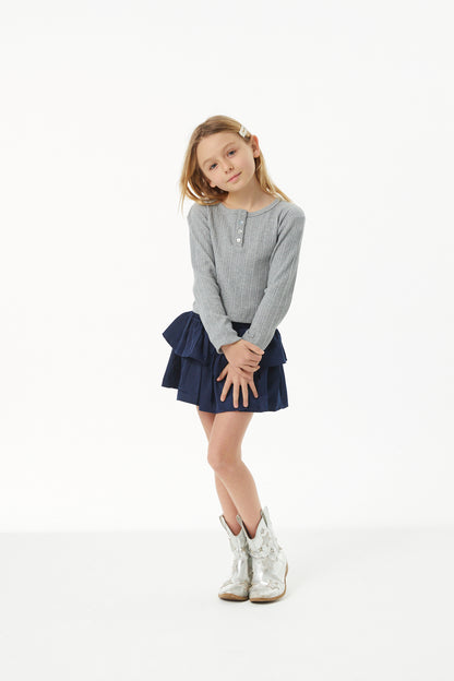 Savi Grey Lightweight Ribbed Henley